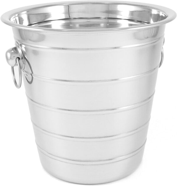 Ribbed Stainless Steel Champagne Buckets, 21cm