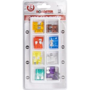 ROADSTER Assorted Mini Car Fuses 5-40A, Pack of 24