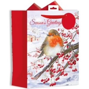 ROBIN DESIGN LARGE CHRISTMAS GIFT BAG