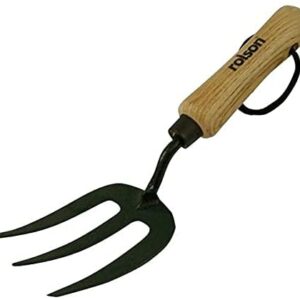 ROLSON Heavy Duty Hand Fork with Carbon Steel and Wooden Handle