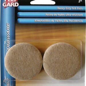 Round Felt Furniture Floor Protection Pads, 50mm (2 Inch), Pack of 4