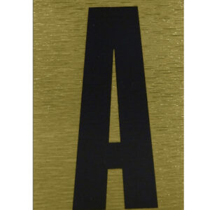 ROWAN HIGH VISIBILITY ALPHABET STICKER IN BLACK AND GOLD - LETTER A