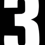 ROWAN HIGH VISIBILITY WHITE NUMBER 3 STICKER FOR WHEELIE BIN