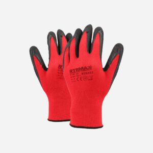 RTRMAX Red/Black Latex-Coated 10-Inch Work Gloves