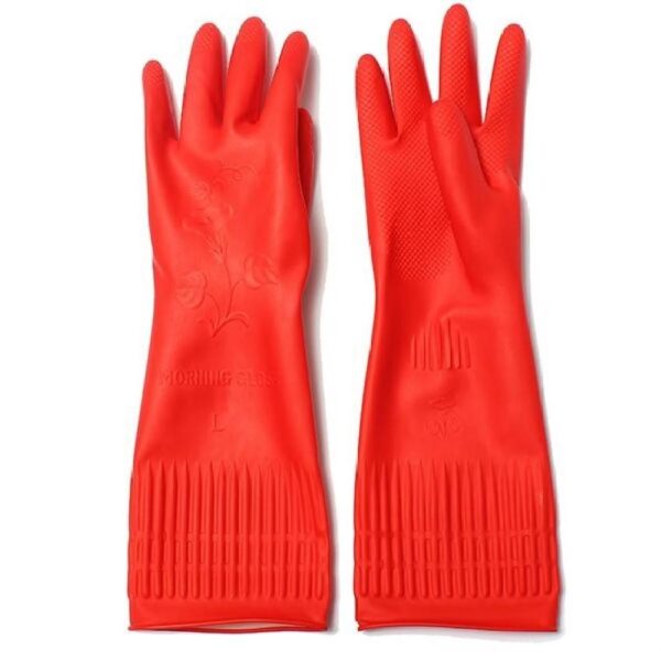 Rubber washing-up gloves are designed to protect your hands while cleaning or doing dishes. The specific product you mentioned is 38 cm in length, comes in red, and is available...