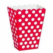 RUBY RED BOX WITH POLKA DOT PARTY DECOR