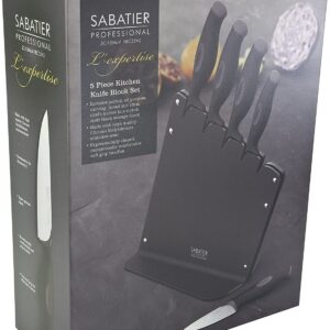 Sabatier 5-Piece Kitchen Knife Block Set - Molybdenum Stainless Steel