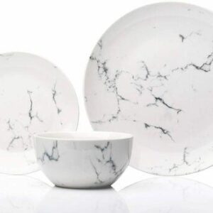 SABICHI 12-Piece Marble Dinnerware Set