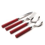 SABICHI 16-Piece Red Cutlery Set