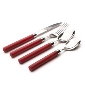 SABICHI 16-Piece Red Cutlery Set