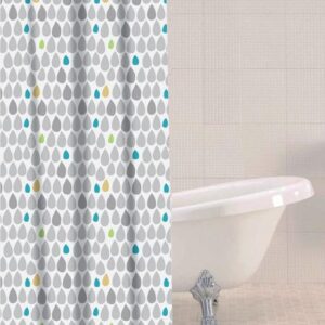 SABICHI RAIN DROPS BATHROOM SHOWER CURTAIN