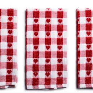 SABICHI RED HEART TEA TOWELS