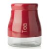 SABICHI Red Stainless Steel Tea Jar with Glass and Screw Top