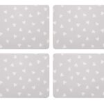 SABICHI Set of 4 Watercolor Heart Placemats with 4 Matching Coasters
