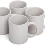 SABICHI Set of 4 White Stoneware Mugs