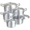 Saffron Junior 5-Piece Aluminum Casserole Cooking Pot Set with Lids