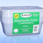 SATCO 750ML Plastic Microwave Containers with Lids, Pack of 5