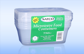 SATCO 750ML Plastic Microwave Containers with Lids, Pack of 5