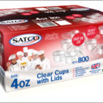 SATCO Clear 4oz Round Plastic Microwaveable Pots with Lids, Pack of 800