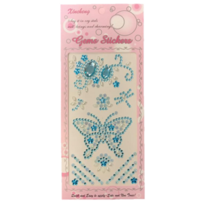 Say it in Crystals Single Sheet Butterfly Gem Stickers Assorted Colours CR2" likely refers to a product that offers a sheet of gem stickers designed in the shape of butterflies....