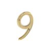 Securit Brass Numeral No. 9, 75mm