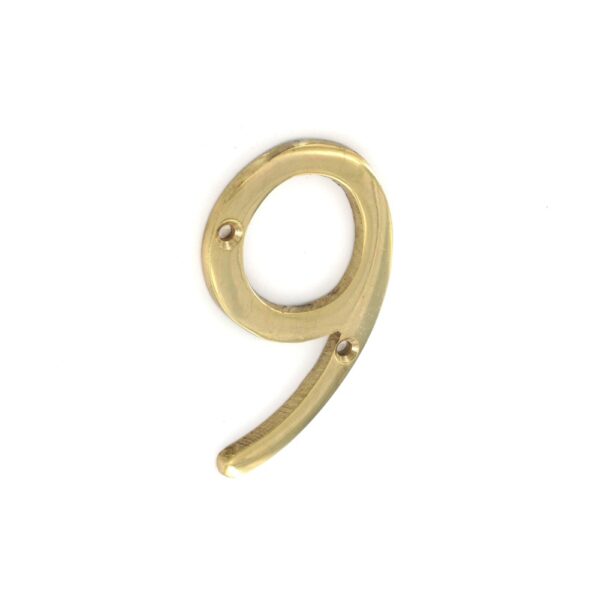 Securit Brass Numeral No. 9, 75mm