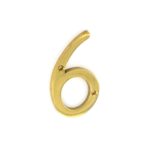 SECURIT No.6 Brass Numeral, 75mm