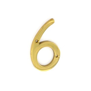 SECURIT No.6 Brass Numeral, 75mm