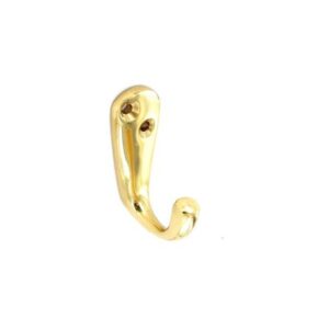 SECURIT S2566 Brass 50mm Robe Hooks, Pack of 2