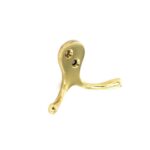 SECURIT S2567 Double Robe Hook in Brass, 75mm