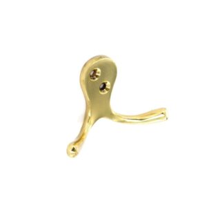 SECURIT S2567 Double Robe Hook in Brass, 75mm