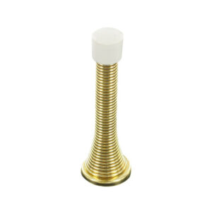 Securit S2571 75mm Brass-Plated Spring Door Stop