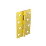SECURIT S4203 Brass Butt Hinges, Unfinished, 50mm x 1.5mm, 2 x 1 1/8'', Set of Two