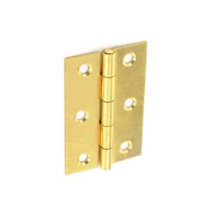 Securit S4305 Brass-Plated Steel Butt Hinges, 75mm