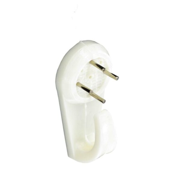 Securit S6209 White Hard Wall Picture Hooks, 40mm, Pack of 2