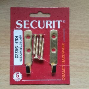 SECURIT S6222 Heavy Duty Electro Brassed Picture Hook, 60mm