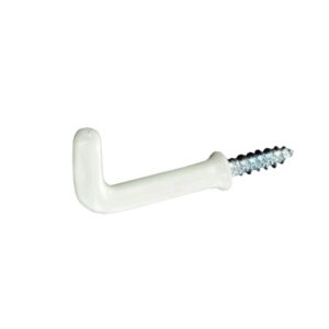 SECURIT S6305 White Square Hook with Shoulder, 25mm, Pack of 5