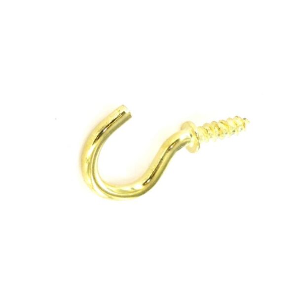 SECURIT S6311 20MM SHOULDERED CUP HOOKS, BRASS, PACK OF 5