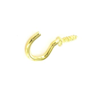 Securit S6314 38mm Shouldered Cup Hooks, Pack of 5, Brass Finish