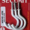 Securit White Shouldered Cup Hooks 50mm - Pack of 3