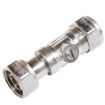 SECURPLUMB U9754 Straight Service Valve, Chrome-Plated, 15mm x 1/2