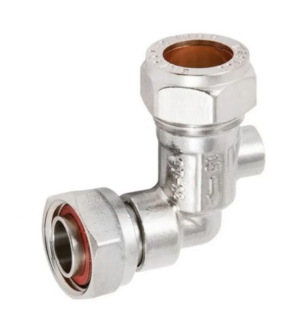 SECURPLUMB U9756 Angled Chrome-Plated Service Valve 15mm x 1/2