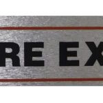 Self-Adhesive 'Fire Exit' Sign with High Brushed Metallic Finish, 17 x 4 cm