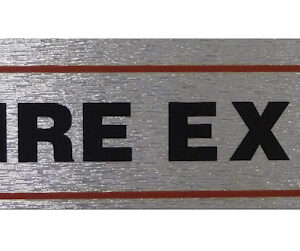 Self-Adhesive 'Fire Exit' Sign with High Brushed Metallic Finish, 17 x 4 cm