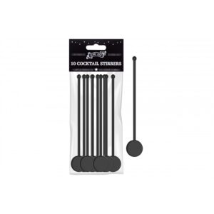 Set of 10 Black Cocktail Stirrers for Home Bar