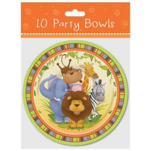 Set of 10 Jungle-Themed Bowls, 6.5 Inches