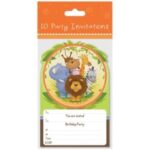Set of 10 Jungle-Themed Party Invitation Cards