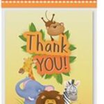 Set of 10 Jungle-Themed Thank You Cards for Parties