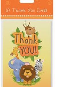 Set of 10 Jungle-Themed Thank You Cards for Parties