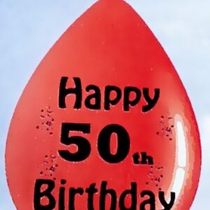 Set of 10 Multicolor Balloons for a Happy 50th Birthday